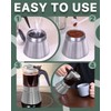 Grasseed Crystal Glass-Top Moka Pot, Brushed Stainless Steel Stovetop Espresso