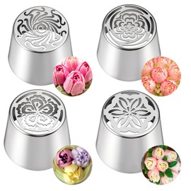 4 PCS Stainless Steel Extra Large Russian Piping Tips Set