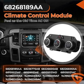 Front Climate Control Module 599-217 Heater A/C Control Switch fit for Dodge Ram 1500 2500 3500 2013-2018 Front A/C Heater Air Conditioning Panel Unit Replaces# 68268189AA,68226600AA, 68226600AB