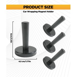 VARGTR 4 Pieces Vinyl Wrap Tools,Car Wrap Kit Car Wrap Gripper Black Magnet Holder Tool,Vinyl Wrap Magnets for Cars,Car Accessories Car Wrap Magnets for Sign Vinyl Car Wrapping Window Tinting