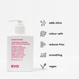 evo Mane Tamer Smoothing Conditioner - Strengthens & Softens Hair - Improves Shine & Reduces Frizz - 300ml/10.1fl.oz