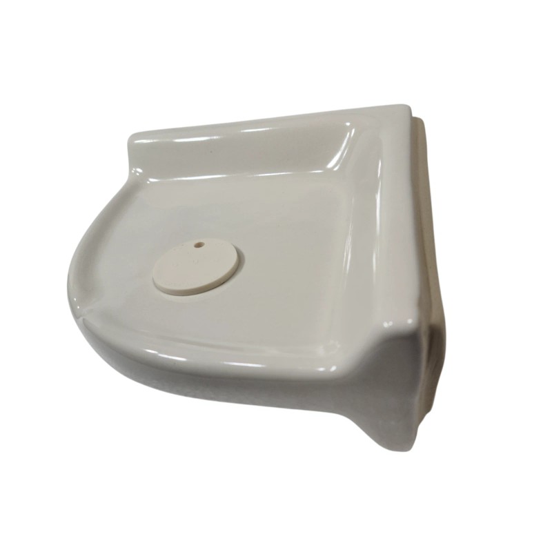 Almond Beige Almond Bone Ceramic Shower Corner Tray Soap Dish