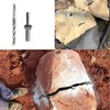 7 Pack Rock Splitting Wedges 5/8" with Drill Bit, Feathers