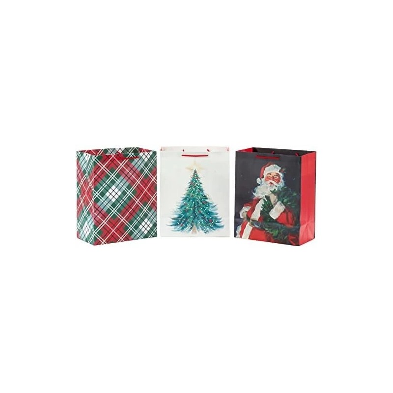Christmas Gift Bags Large with Handles 3 Pack