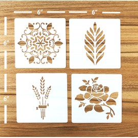 Güden Pack of 4 European Artisans Bread Stencils (Stencil Group1) 6" x 6"