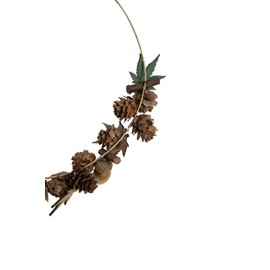 HEITMANN DECO Wreath with pine cones, acorns and wooden leaves, approx. 30 x 29 cm, gold/brown