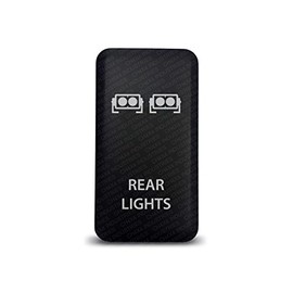CH4X4 Push Switch for Toyota Tacoma, FJ Cruiser, Land Cruiser, Fortuner, Hilux, 4Runner, Prado 12V 3Amp - Rear Lights Symbol - White LED