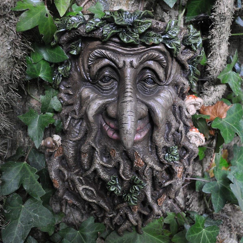 Fiesta Studios Treant Face Wall Plaque Large Garden, Greenman Decorative