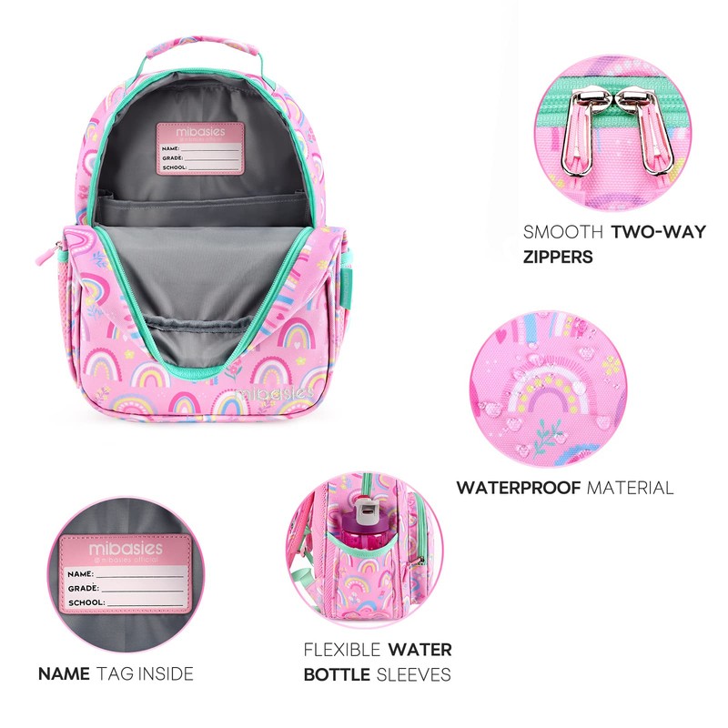 mibasies Toddler Backpack for Girls 2-4: Cute Kids Backpacks for