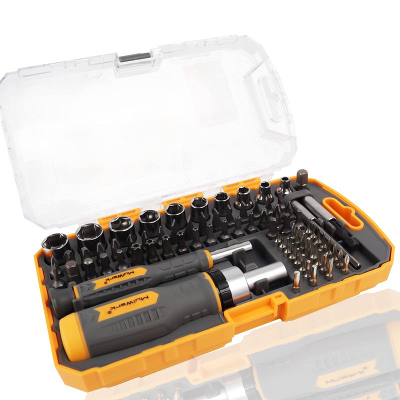 MULWARK Screwdriver Bits & Socket Set 77 Pieces, Ratchet Screwdriver