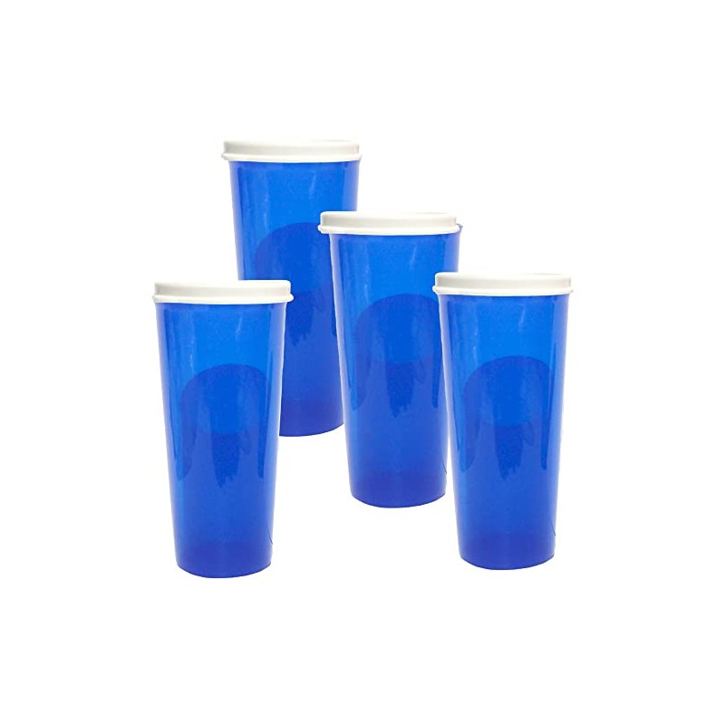 Tupperware Tumblers Straight Sided Tall Stacking Set 4 Royal Blue