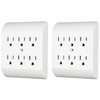Projectpak 6 Outlet Wall Tap Extender Turns 2 Grounded Outlets