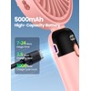 TOPK Portable Handheld Fan, 5000mAh Battery Operated Fan With LED