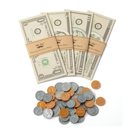 Mr. Pen - Play Money for Kids, 150 Pcs, Ages 3+, Realistic Fake Cash and Coins