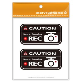Mavre at Home Dash Cam Sticker Dash Cam Sticker Decal Sticker Made in Japan (Set of 2, Black)