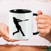 Huuraa Kaffeetasse Baseball Silhouette Geschenk 330ml Schwarz Baseball Präsent