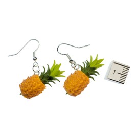 Pineapple Earrings Mini Bling Square Earrings Fruit Fruits Fruit 3D