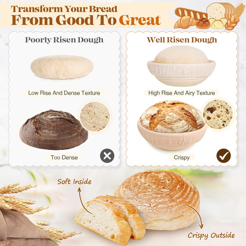 Sourdough Starter Kit, Sourdough Bread Baking Supplies, Bread Proofing Basket,