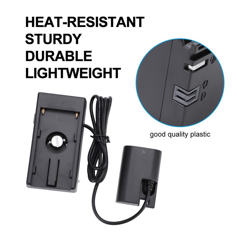 NP-F970 to LP-E6 Dummy Battery Plastic Plate Mount Adapter Cable