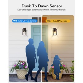 VIANIS 2 Pack Oil Rubbed Bronze Outdoor Lights Wall Mount, Dusk to Dawn Wall Lights for House Outside, Aluminium Modern Porch Lights Sconce, ORB Exterior Lantern Fixture with Waterproof, Anti-Rust