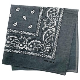 MDSTYLE 100% Cotton Bandana for Men & Women 22" x 22" Paisely Pattern Handkerchief Headband Scarf Dog (Grey)