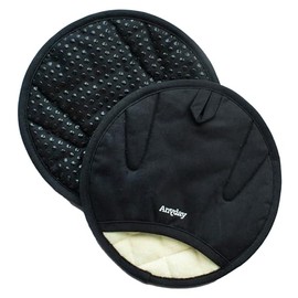 Anyday Oven Mitts with Non-Slip Silicone Grip, Set of 2 | Heat-Resistant Pot Holders with Non-Slip Liner | Universal Fit Circular Quilted and Silicone-Lined Gloves