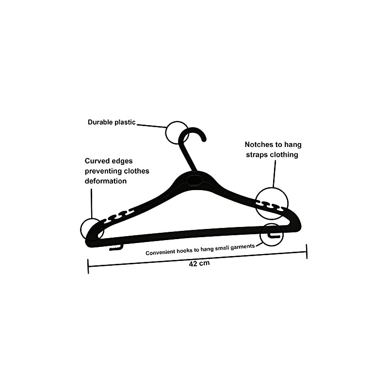 FenixDepot Set of 20 Triangular Durable Adult Plastic Hangers -