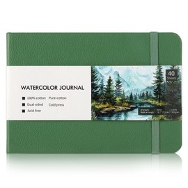 40 Sheets Watercolor Journal 4x6in, 140 lb/300 GSM Watercolor Sketchbook Cold Press Watercolor Paper Watercolor Notebook for Art Painting, Drawing, Mixed Media