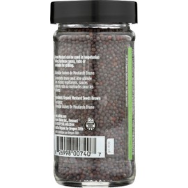 Spicely Organic Mustard Seeds Brown Whole 2.40 Ounce Jar Certified Gluten Free