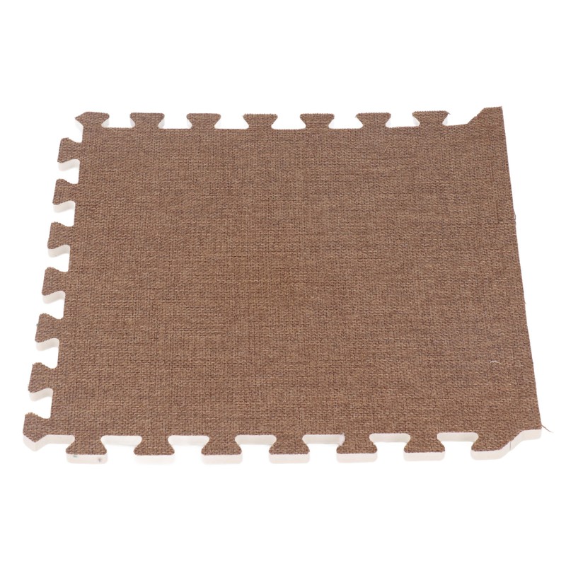 10pcs Cotton Linen Interlocking Carpet Tiles Anti Slip Floor Protection