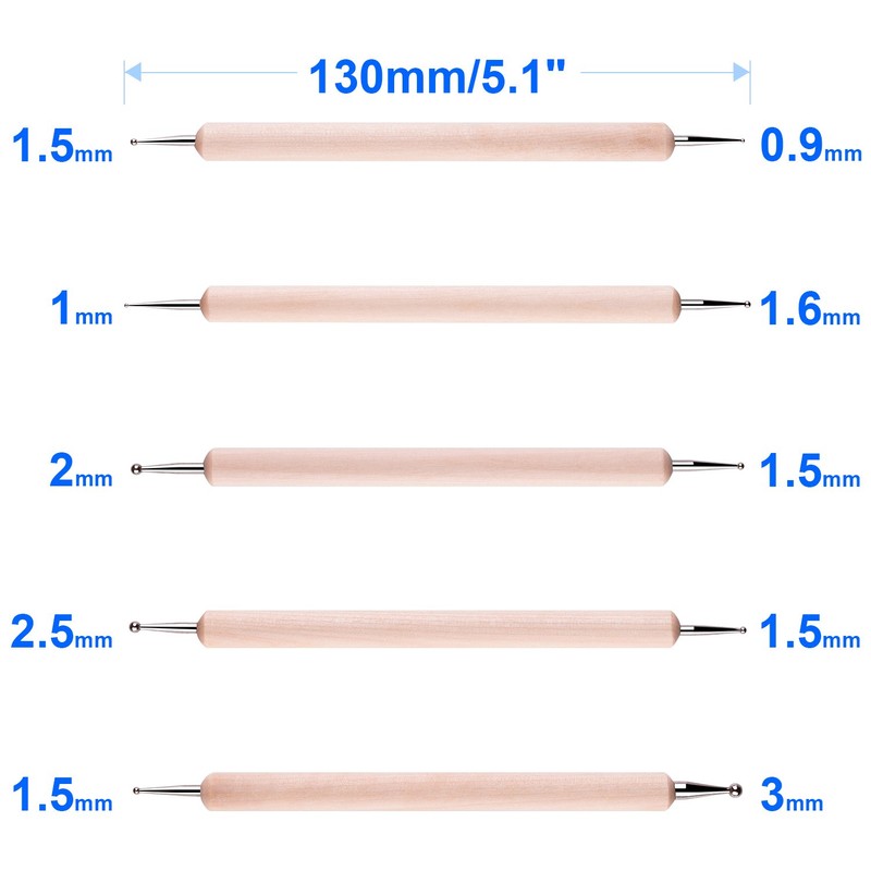 10PCS Dotting Tools Set For Nail Art, Embossing Stylus For
