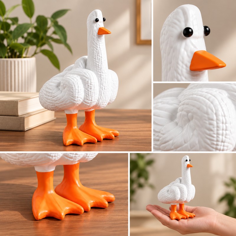 Duck You Gesture Resin Statue – Funny Middle Finger Duck