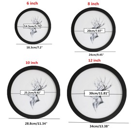 alfyng Round Photo Frame Wooden Wall Hanging Picture Frames for Home Office Wall Décor (black, 12 inch)