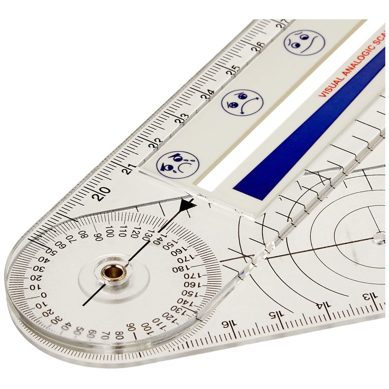 Gima - Goniometer with Pain Scale Ruler, Size 203 x