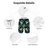 Mens Swim Trunks with Mesh Lining,Cute Pizza Patches on Blue