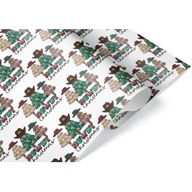 Watercolor Christmas Tree Cowboy Hat Thick Wrapping Paper, Western Theme Holiday Gift Wrap, Howdy Christmas Xmas Decor (12 foot x 30 inch roll)