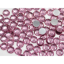 Allstarco 1000PCS 7mm SS34 Rose Lite .RS72 Acrylic Flat Back Rhinestones for Jewelry Making and Face Painting Card Making Embelishments Plastic Gems