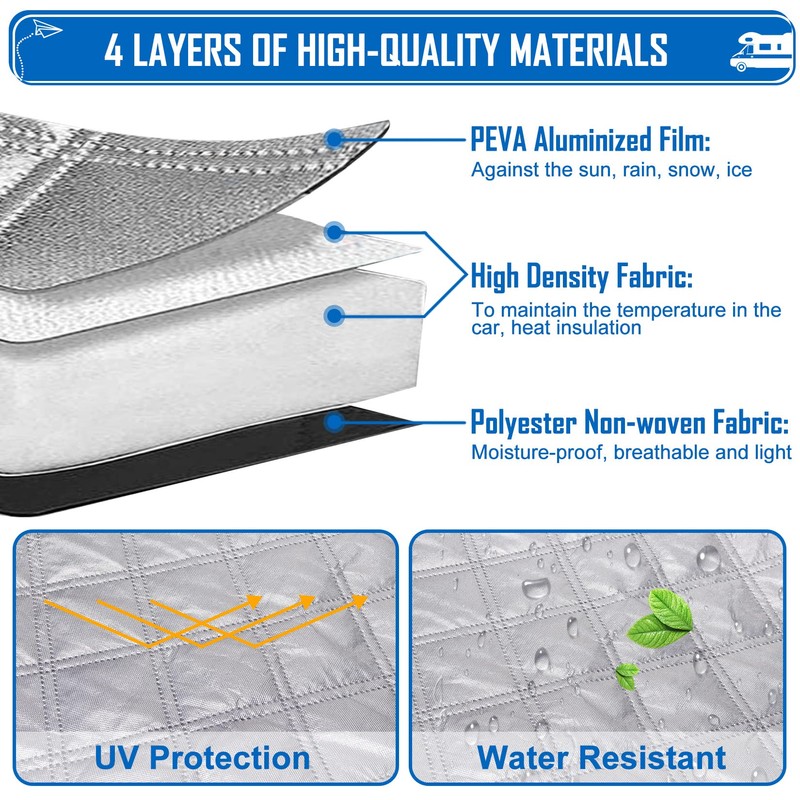 Komsepor RV Windshield Cover Compatible with Ford E450 Class C