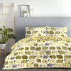Fusion Dotty Sheep Print Reversible Duvet Cover Set, Ochre, Single