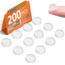 Cabinet Bumpers 200 PCS Clear Self Adhesive Rubber Bumpers Pads, Clear Cupboard Door Bumpers Sound Dampening, Stopper Bumper Pads for Drawers, Laptop