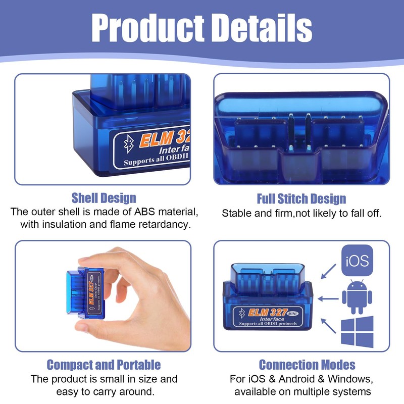MDLSDE OBD2 Scanner Bluetooth Code Reader, Mini Car Scanner Car