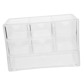 Mobestech Makeup Desk Organizer with Stackable Drawers Transparent Cosmetic Storage Box for Efficient Desktop Organization for Jewelry Stationery and Sundries
