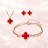 TOFBS Four-Leaf Clover Jewellery Set for Women Girls 18K Rose