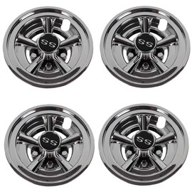 Golf Cart 8" SS Wheel Covers Hub Caps, Set of 4PCS Fits Yamaha Club CAR EZ-GO Golf Cart and Most Brand Golf carts(Silver)