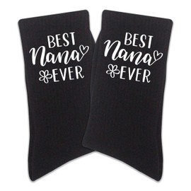 Best Nana Ever Socks, Nana gifts, Gifts Ideas For Grandma, Mothers Day Birthday Christmas Valentine Thanksgiving Easter Gifts From Grandkids Grandchildren, Funny Novelty Cotton Crew Socks. (041)