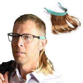 STOKIES ORIGINAL Mullet Wig Eyewear Retainer 70s 80s Costume Cosplay Party - Light Brown