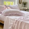 NSNLGSGC Pink Gingham Ruffle King Sheet Set, Pink Soft Pre-Washed