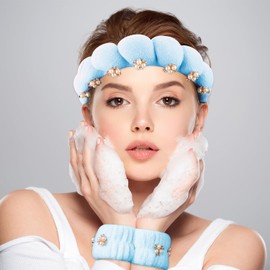 OWill 3 PCS Skincare Headband for Washing face, Terry Towel Cloth Hair Band Makeup Headband for Women Wash Skincare Removal Shower, Spa Headbands for Women