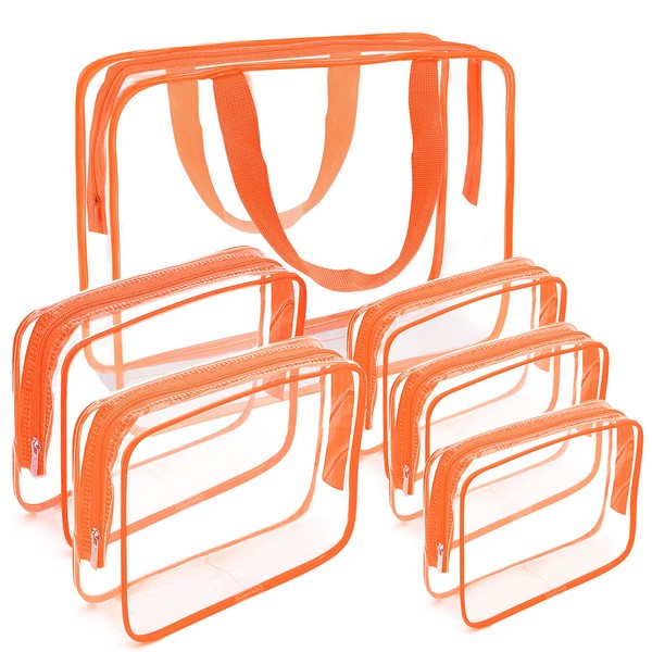 APREUTY Clear Makeup Bags, TSA Approved 6 Pcs Cosmetic Makeup