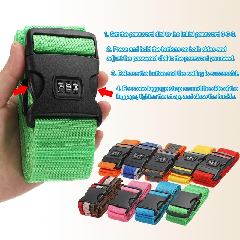PATIKIL Luggage Straps, Suitcase Straps Adjustable Luggage Belts Strap with